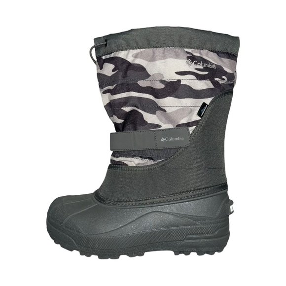 Columbia Gray Camouflage Camo Insulated Snow Ski Winter Boots Boys 5 Barely Worn - Picture 5 of 10